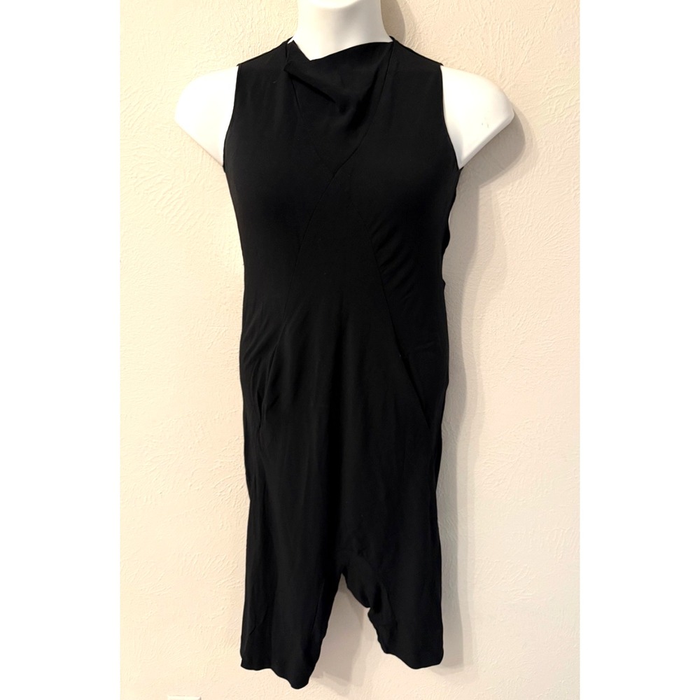 Rick Owens US size 4 black Shorts Romper Jumpsuit drop crotch avant garde grunge